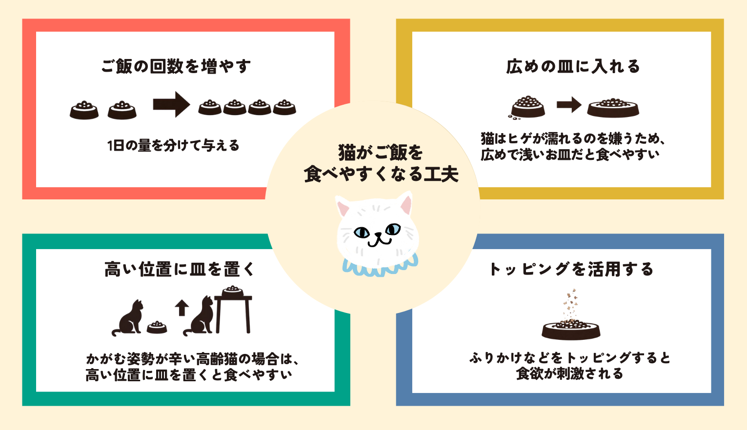 猫がご飯を食べやすくなる工夫