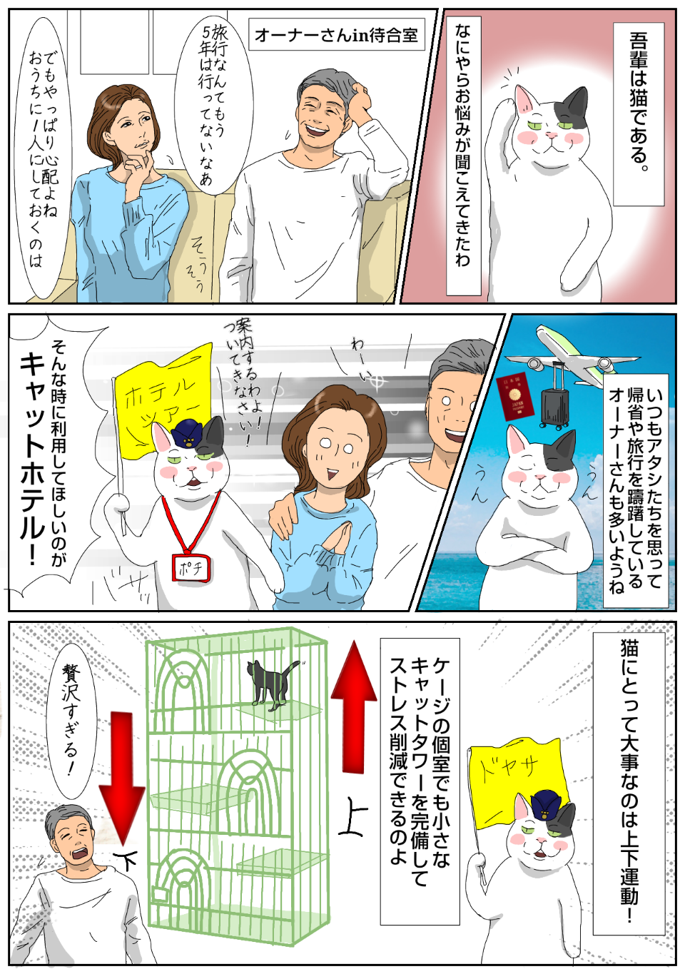 【猫マンガ vol.17】「病院猫ポチ」17話「コンシェルジュポチによる、キャットホテルツアー!」