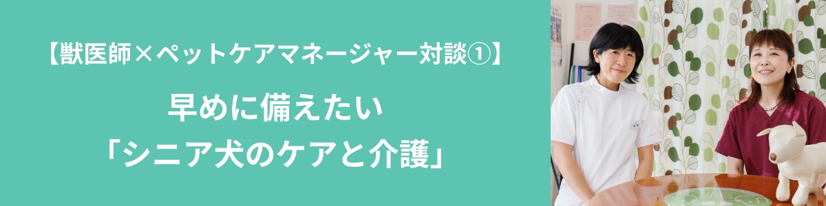 【獣医師×ペットケアマネージャー対談①】早めに備えたい「シニア犬のケアと介護」